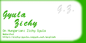 gyula zichy business card